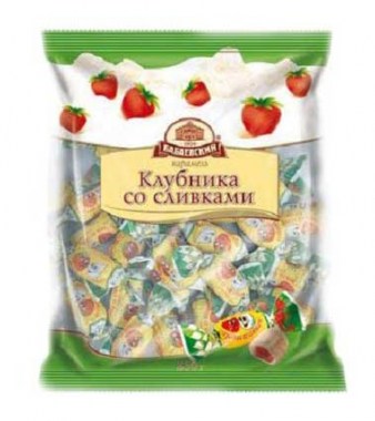 Конфеты клубника со сливками Бабаевский 250гр